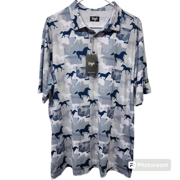 Waggle NWT Mens Unique Horse Design  Golf‎ Polo Size 2XL - Picture 4 of 7